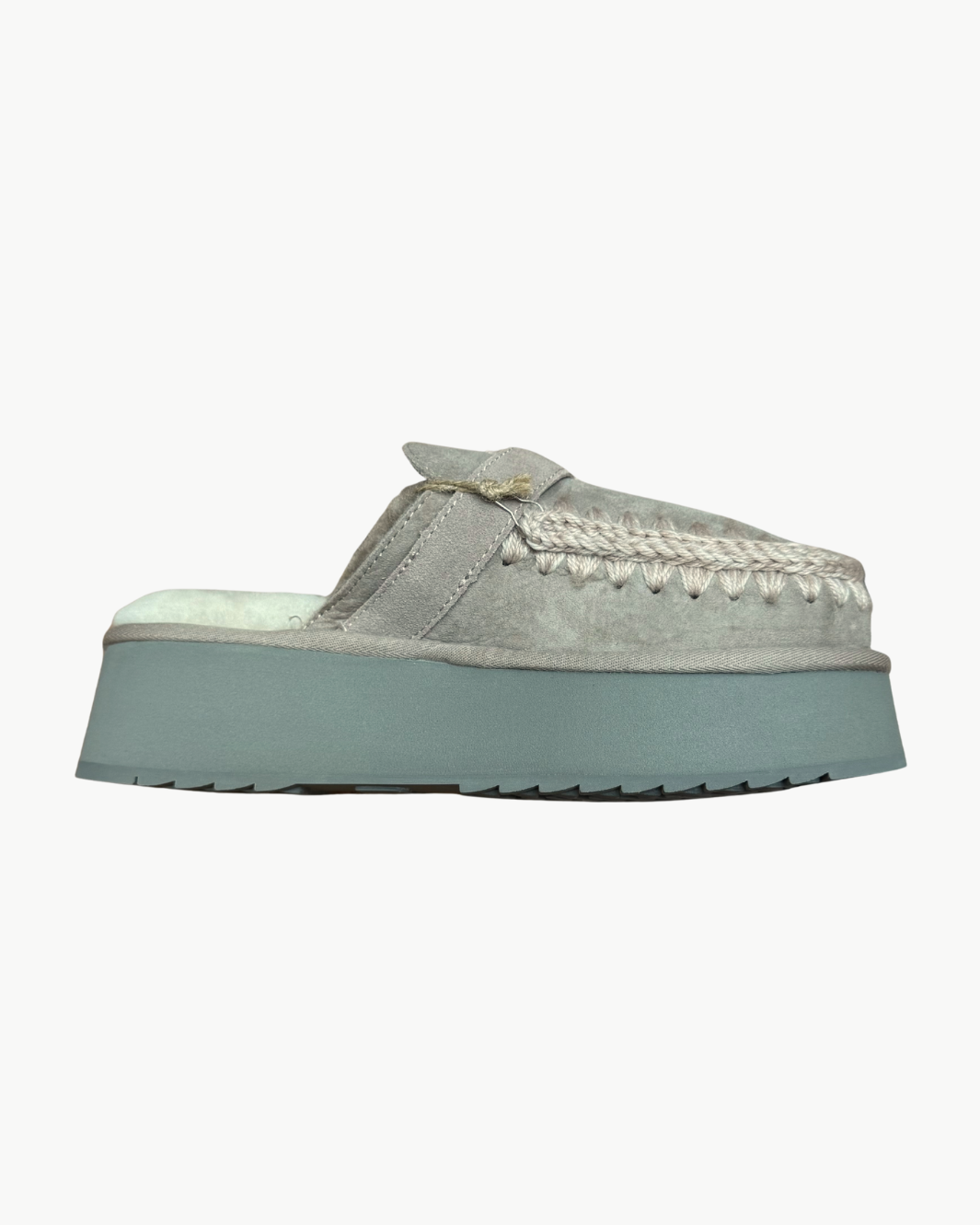 Mou PLATFORM CLOG SUEDE GOAT at Romi Boutique