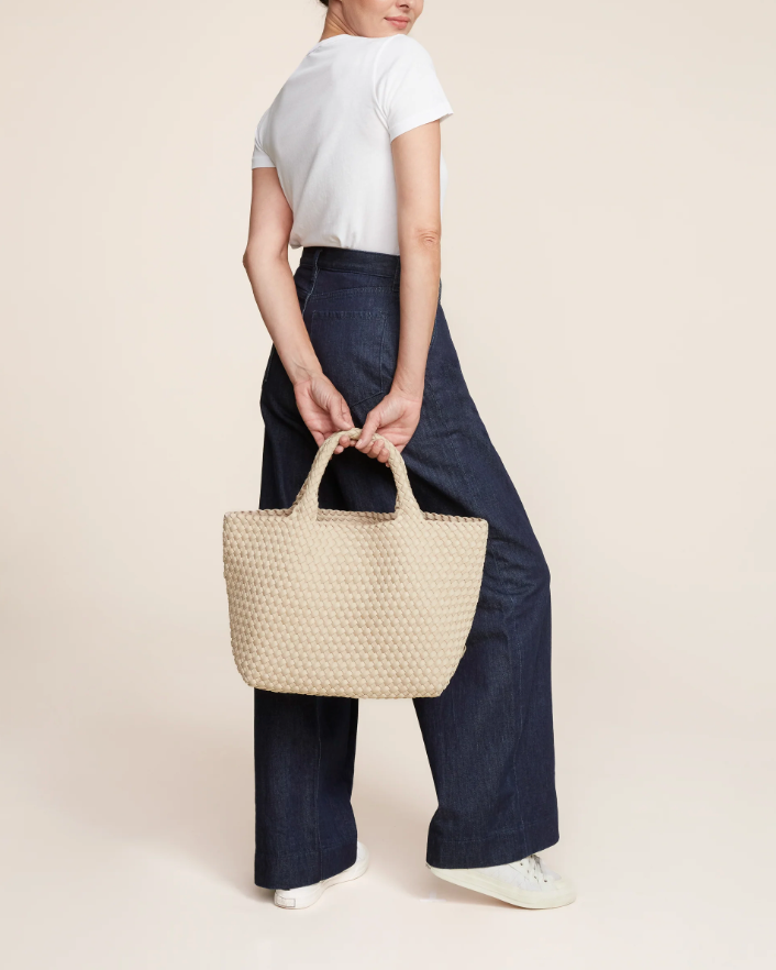 Naghedi ST. BARTHS MEDIUM TOTE IN ECRU at Romi Boutique
