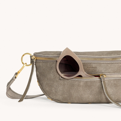 CHARLES CROSSBODY MED IN PEWTER/BRUSHED GOLD