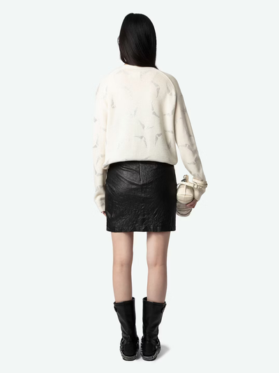 MIRKA DIAMANTE WINGS CASHMERE CARDIGAN IN FLAKE