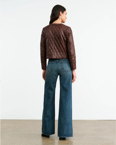 AMY LEATHER JACKET IN BORDEAUX