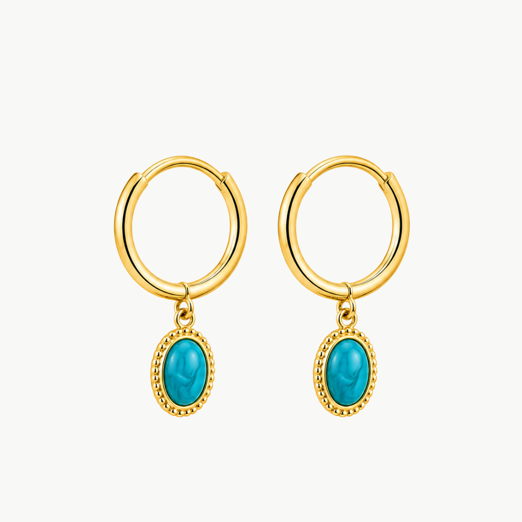 Romi Riley Turquoise Hoops at Romi Boutique