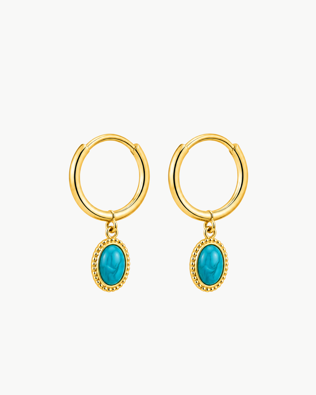 Romi Riley Turquoise Hoops at Romi Boutique