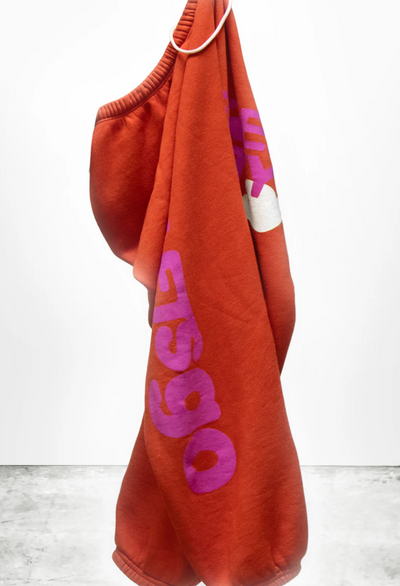 CIRCA'99 OG LETSGO OLDSCHOOL POLYBLEND/FLUFF SWEAT IN ORANGE MACHINE