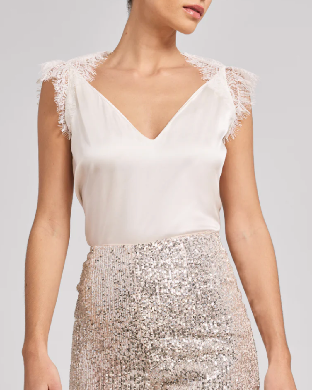 ARCELIA LACE COMBO TOP IN WHITE by Generation Love - Romi Boutique