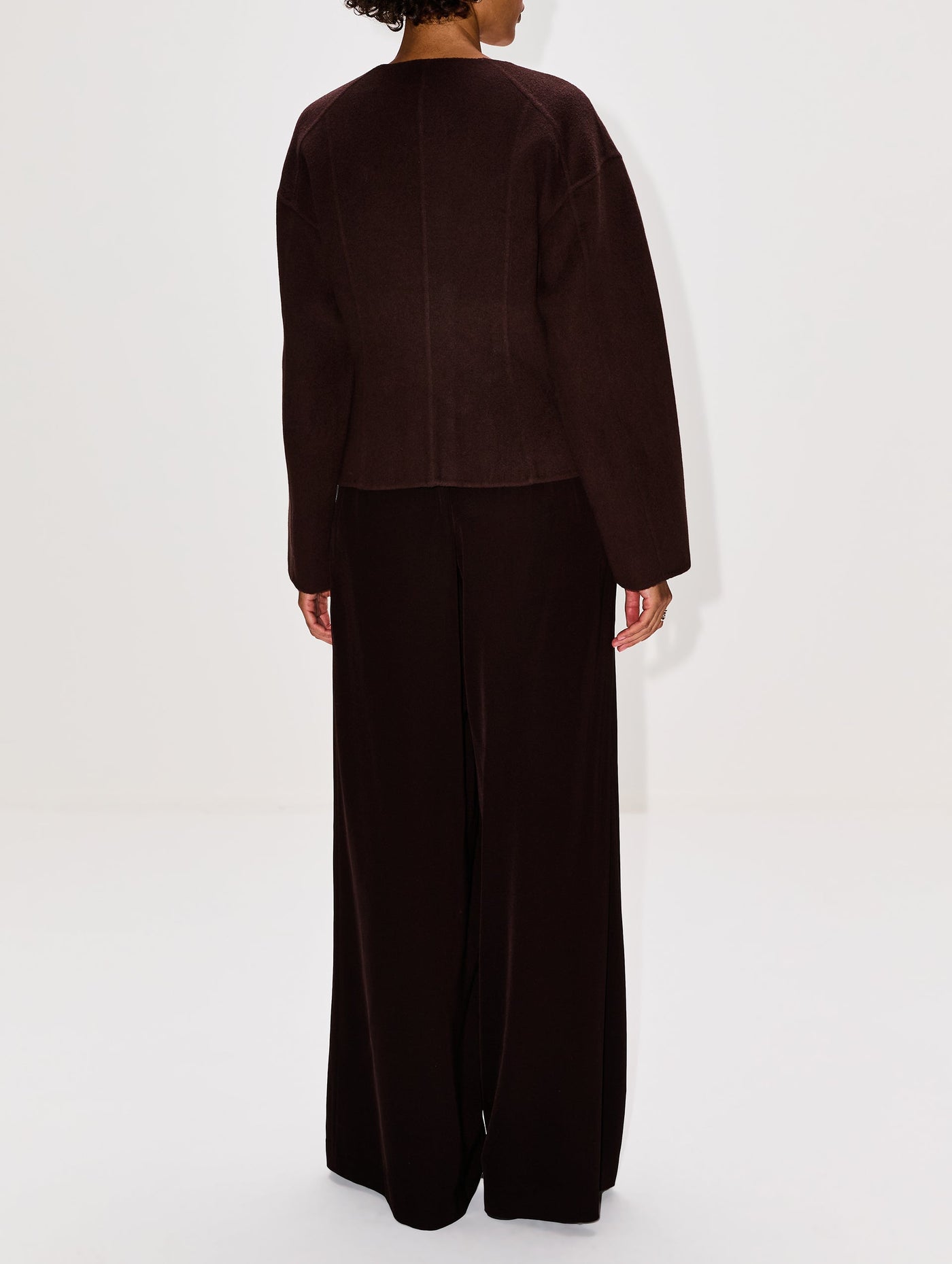 ELSIE DOUBLE FACED WOOL COAT IN SABLE