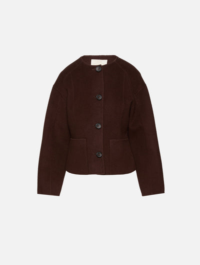 ELSIE DOUBLE FACED WOOL COAT IN SABLE