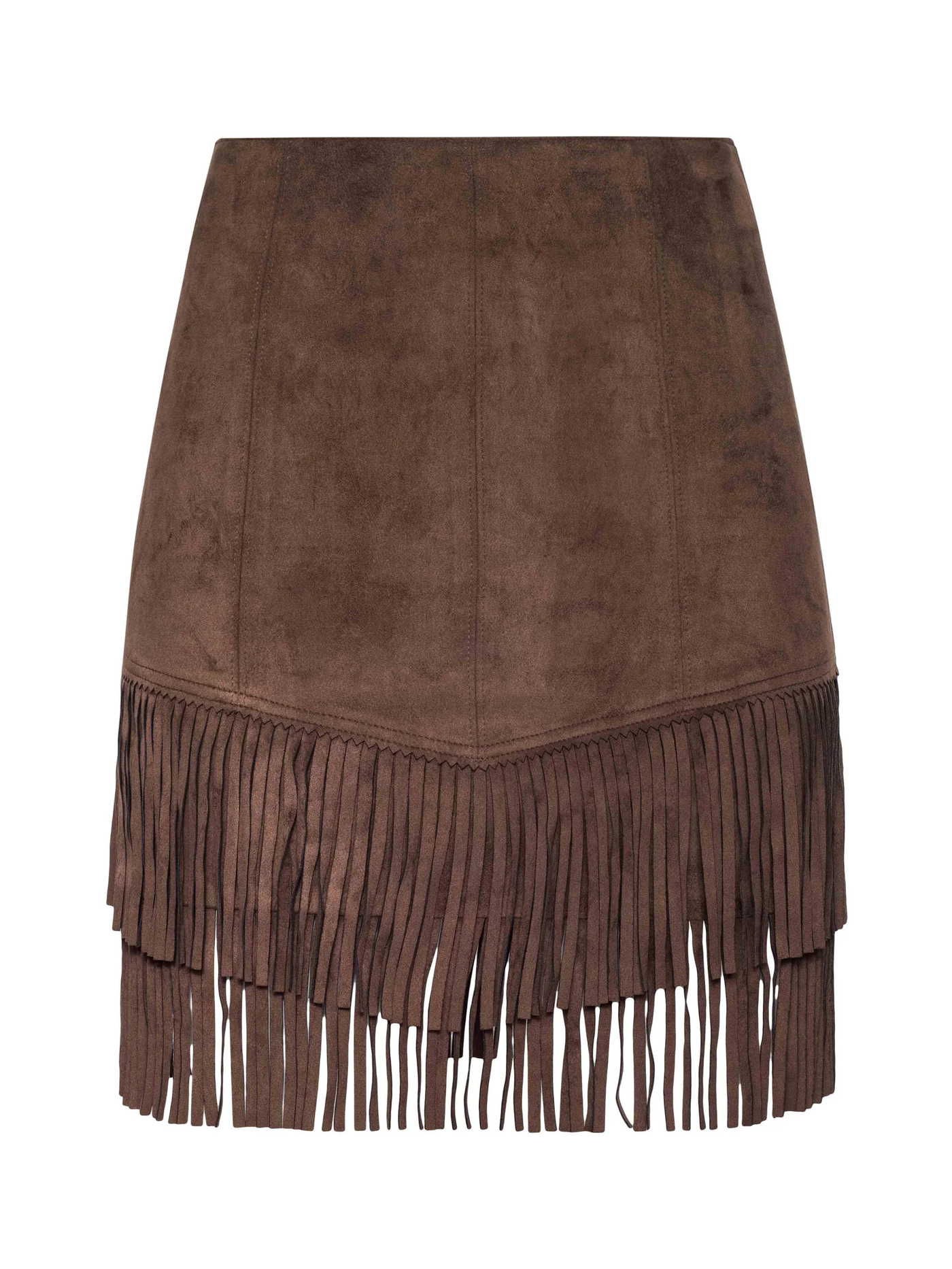 LYLE VEGAN SUEDE MINI SKIRT IN CARAFE BROWN - Romi Boutique