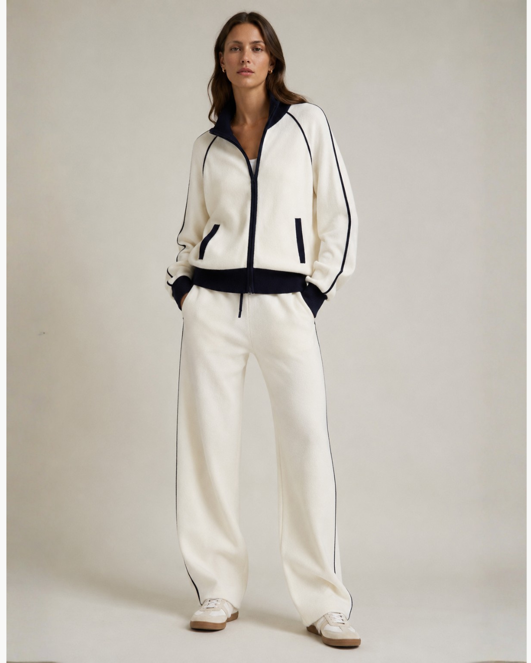 Cashmere Blend Track Jacket