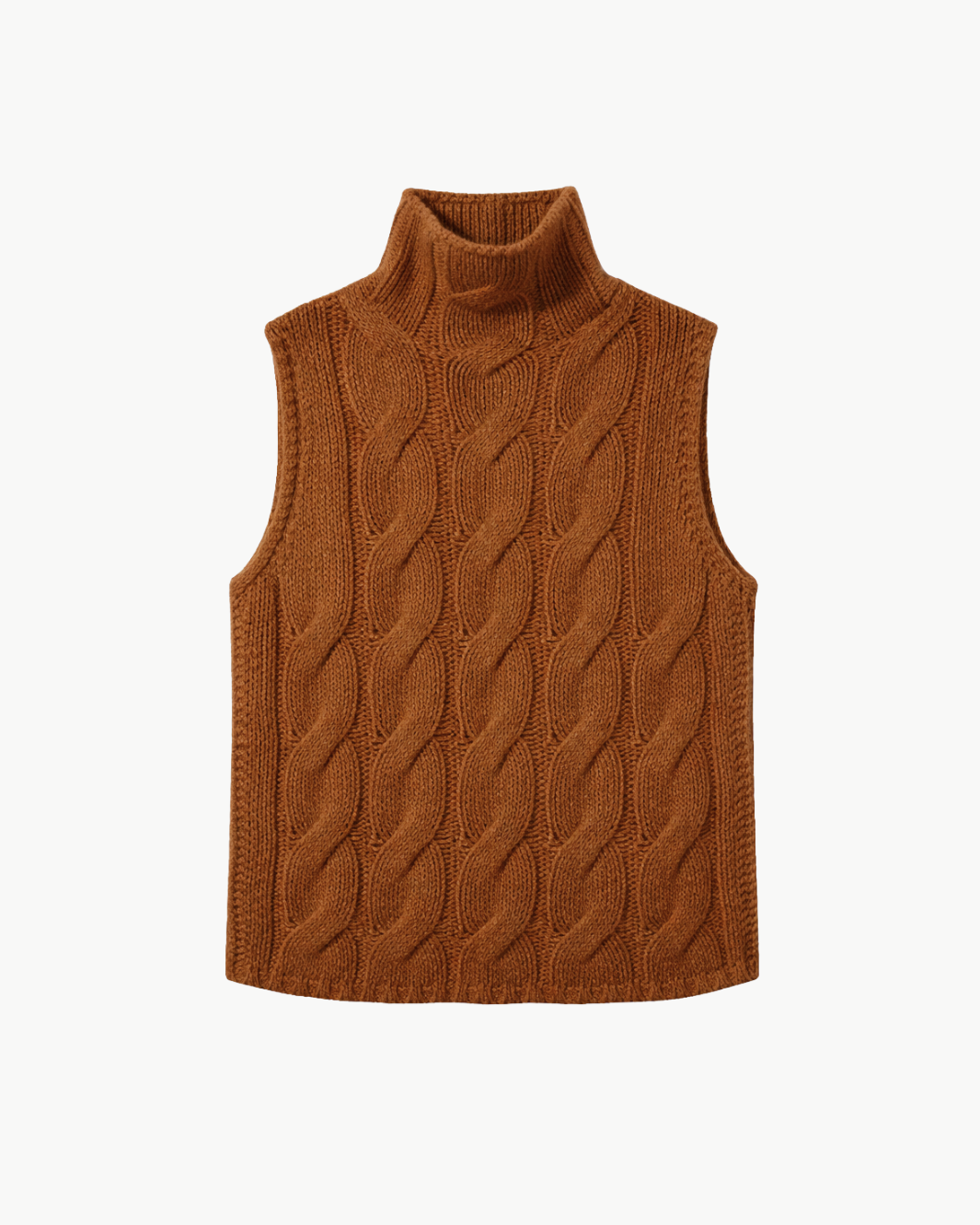 SALVIA SLEEVELESS CASHMERE CABLE TURTLENECK