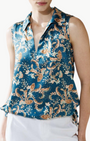 Go Silk GO PULL SOME STRINGS TOP IN BYZANTINE PAISLEY at Romi Boutique