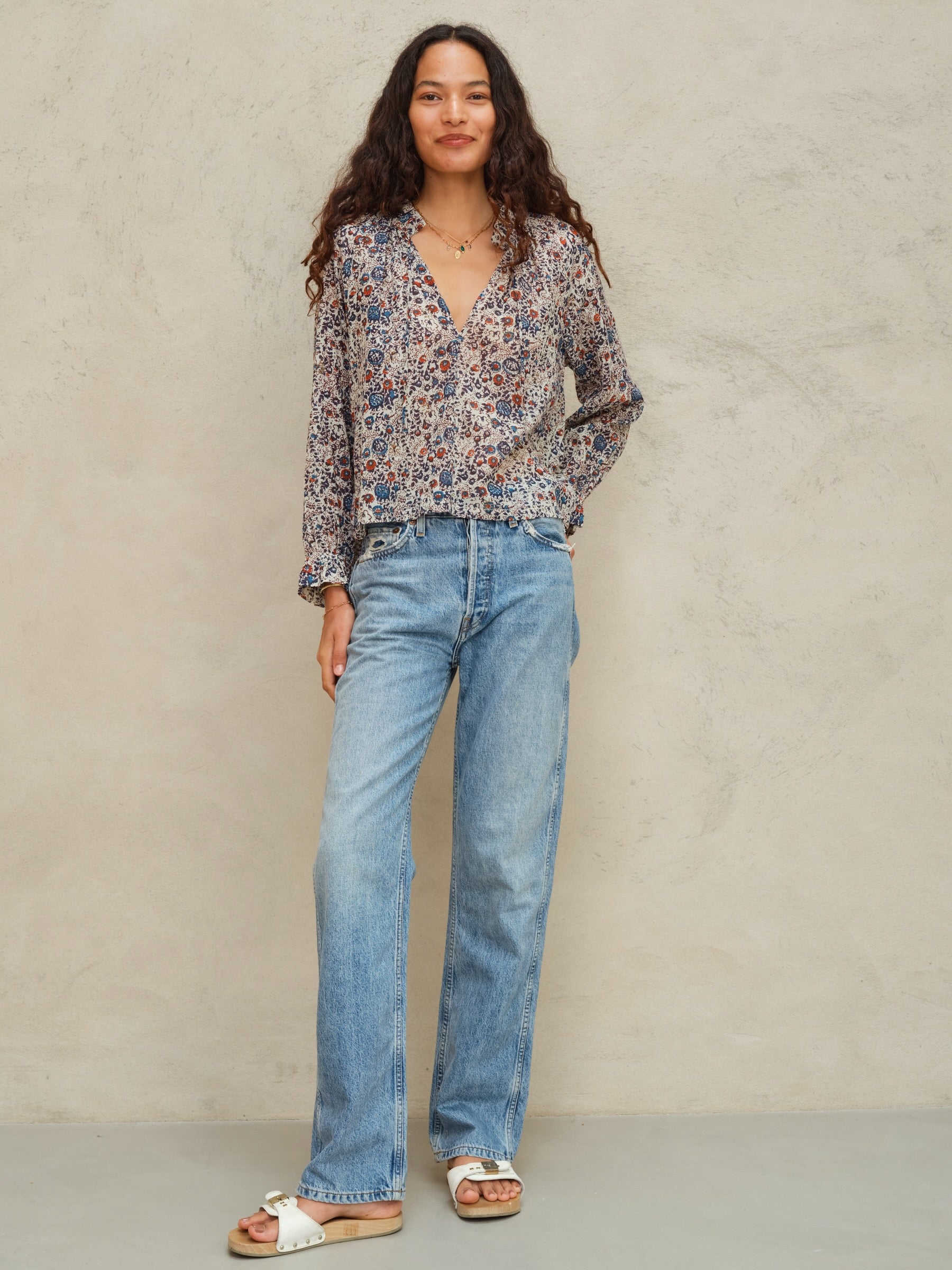 Mabe Cass Print Top at Romi Boutique