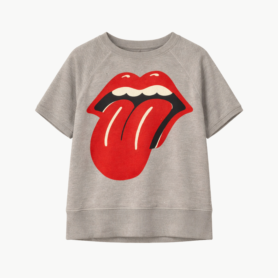 Madeworn ROLLING STONES SHORT SLEEVE SWEATSHIRT at Romi Boutique