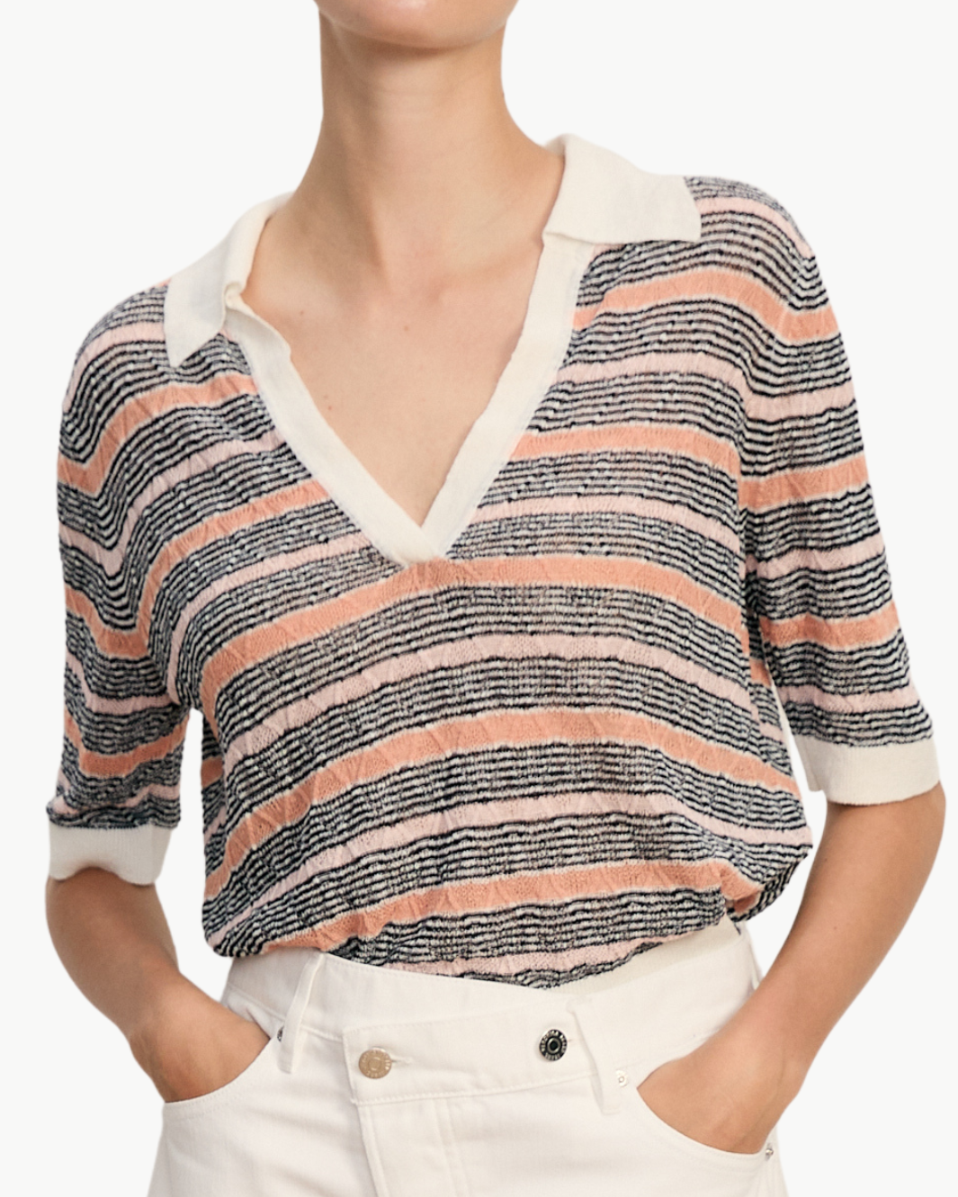Veronica Beard ISSA KNIT POLO at Romi Boutique
