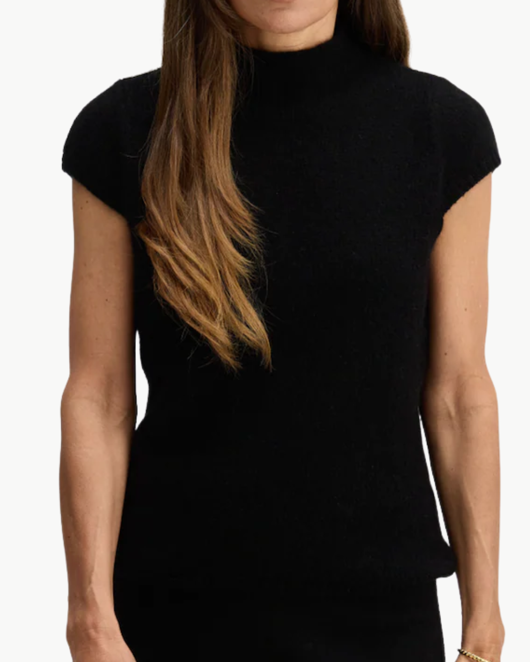 BRIGITTE MOCK NECK SHORT SLEEVE IN BLACK