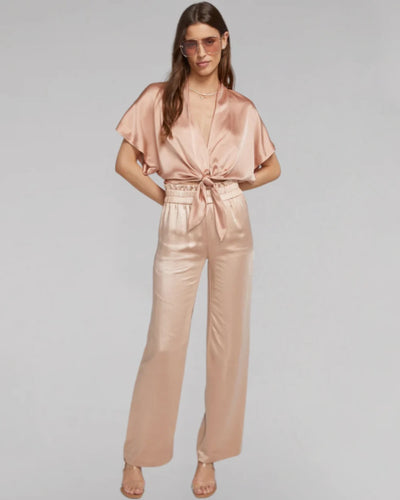 THERESA SATIN PANT IN TERRACOTTA