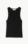 White & Warren SUPERFINE MERINO RIBBED TANK TOP at Romi Boutique