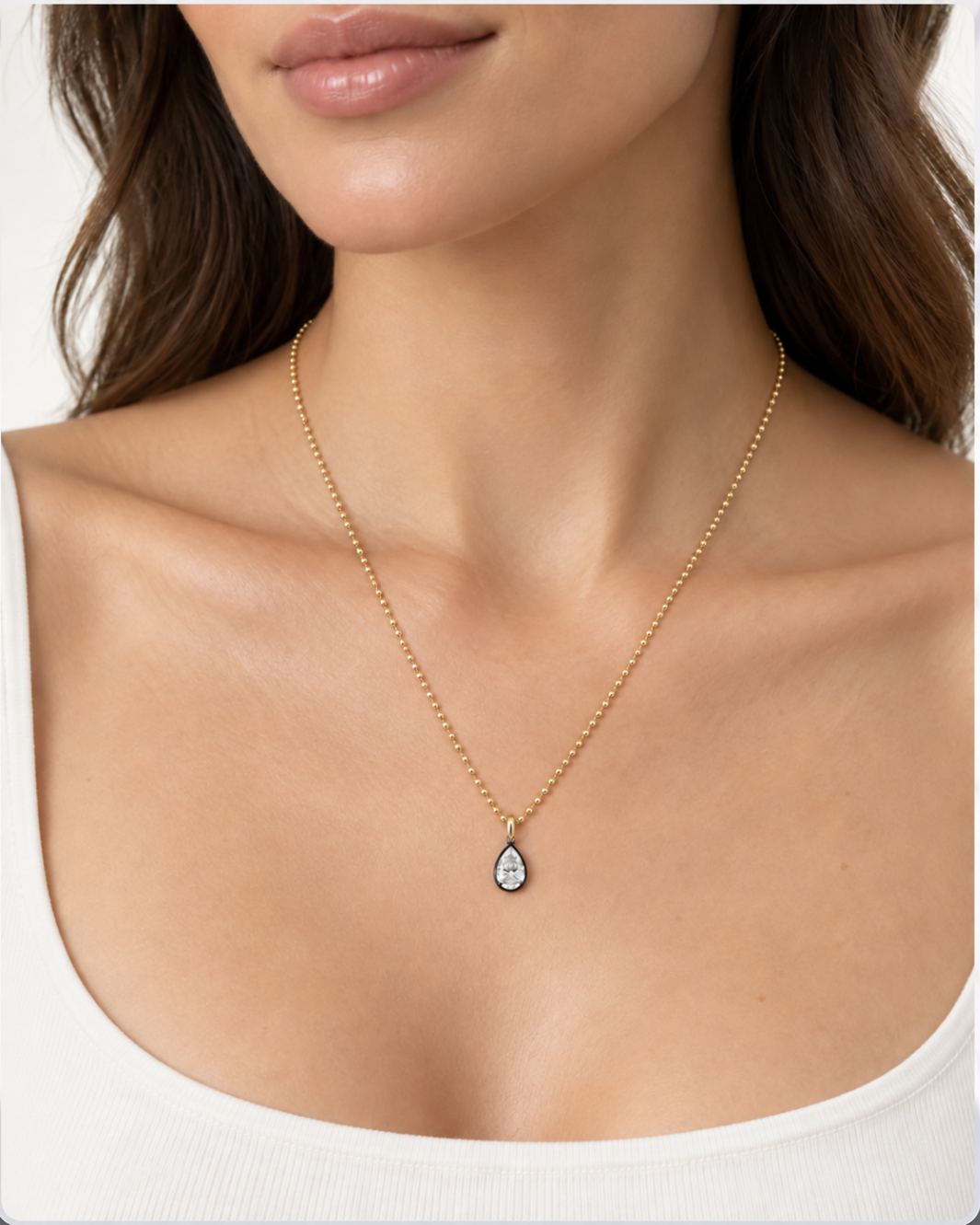 Noir Pear Pendant Necklace