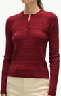 White & Warren CASHMERE TEXTURED HENLEY at Romi Boutique