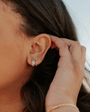 Romi Brown & White Checkered Hoops at Romi Boutique