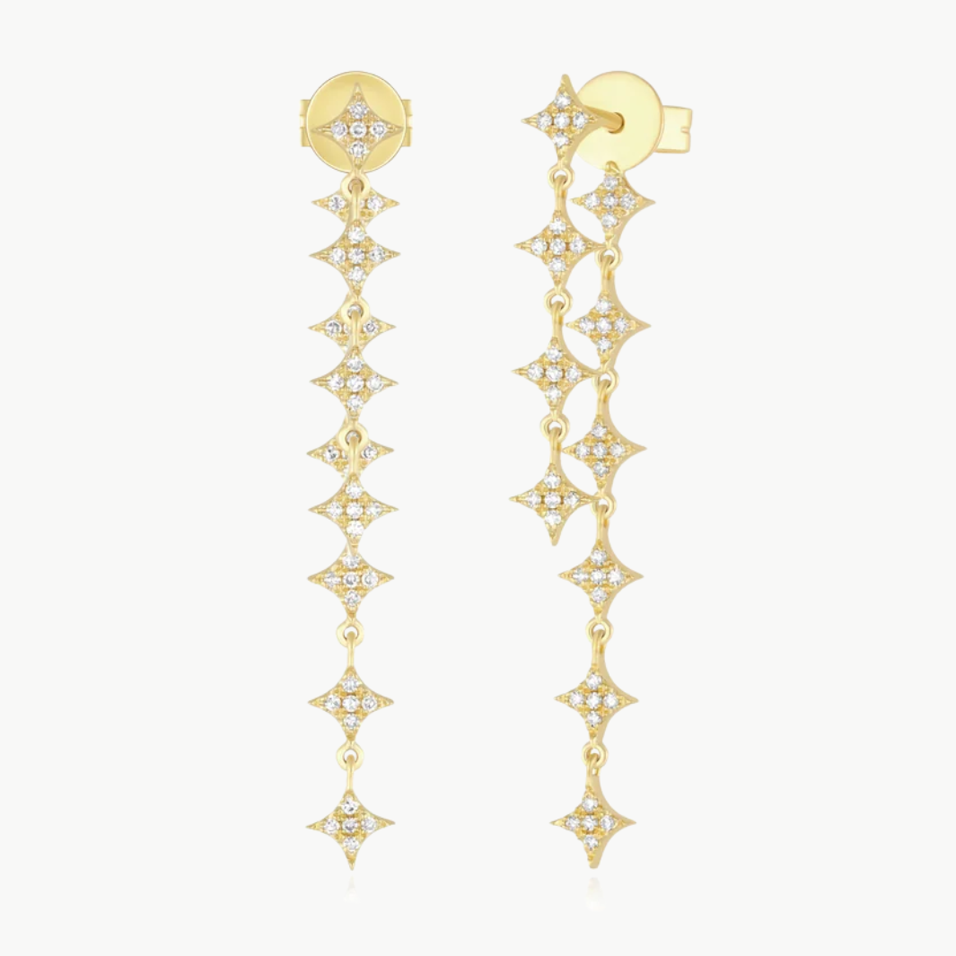 EF Collection Multi Diamond Sparkle Drop Earrings at Romi Boutique