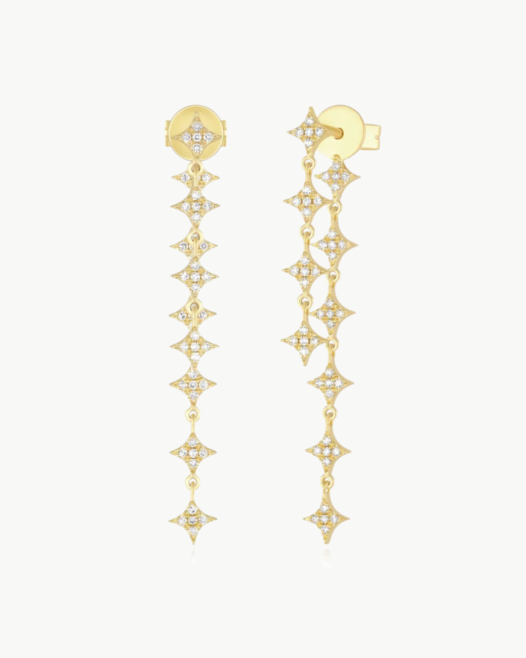 MULTI DIAMOND SPARKLE DROP EARRINGS IN 14K YELLOW GOLD