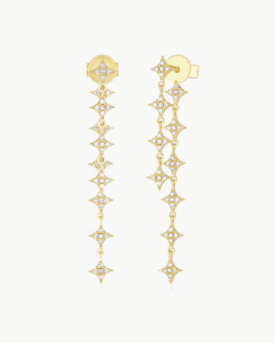 MULTI DIAMOND SPARKLE DROP EARRINGS IN 14K YELLOW GOLD