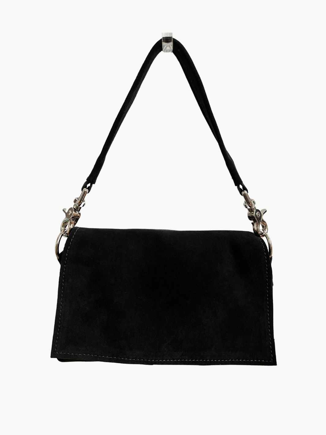 MADISON SHOULDER BAG IN BLACK SUEDE