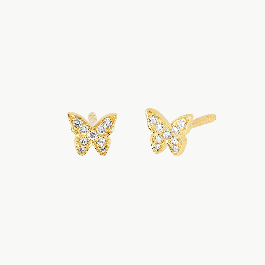 EF Collection Diamond Baby Butterfly Stud Earrings at Romi Boutique