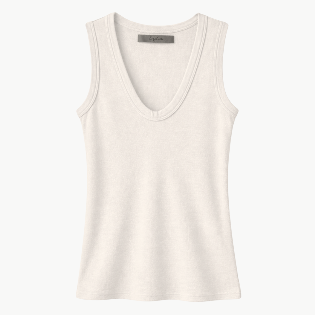 Enza Costa TEXTURED RIB SLEEVELESS U at Romi Boutique