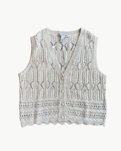 MIXED STITCH VEST IN HEMP