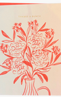 Ramona & Ruth THANKS A BUNCH RED BOUQUET GREETING CARD at Romi Boutique