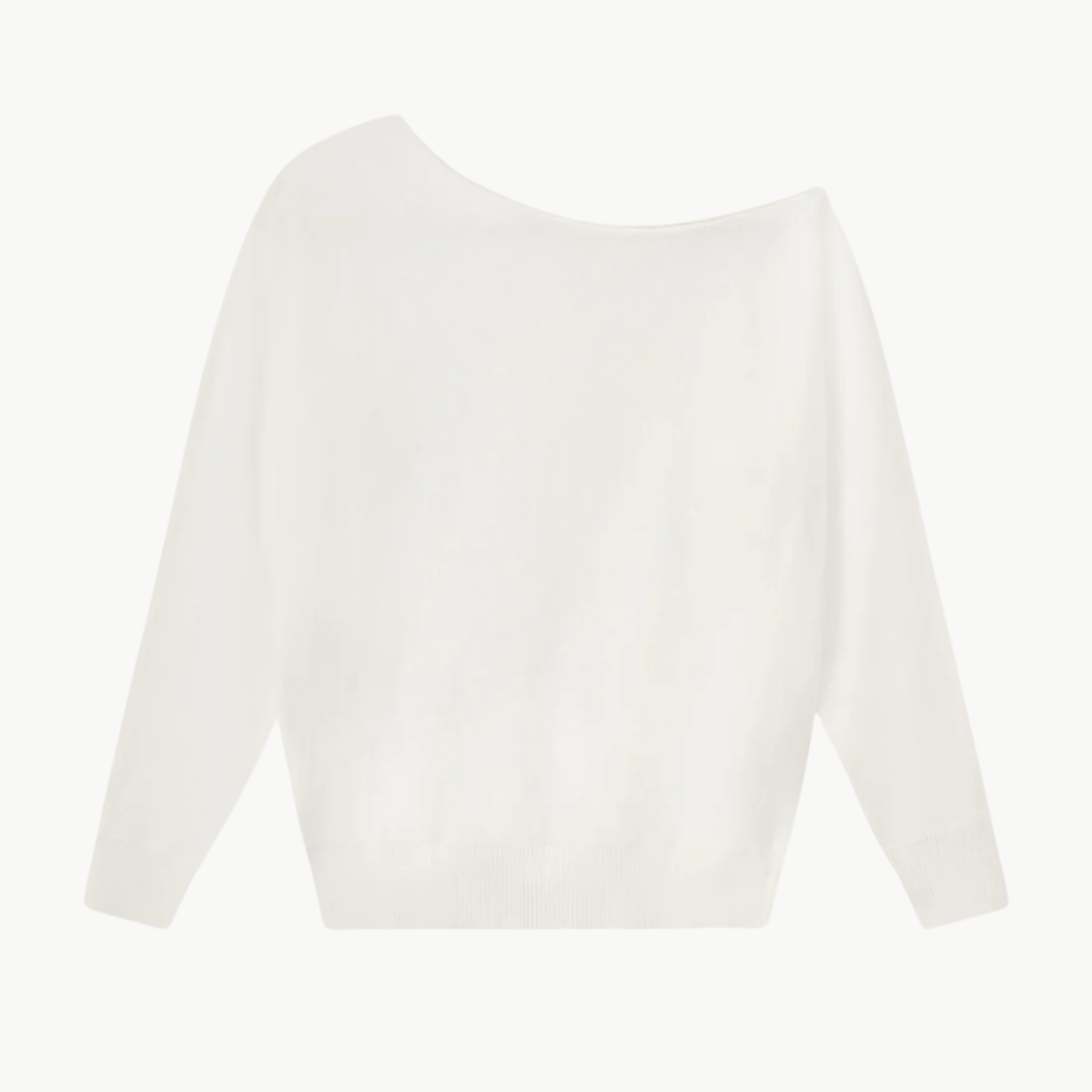 COTTON CASHMERE OFF THE SHOULDER TOP