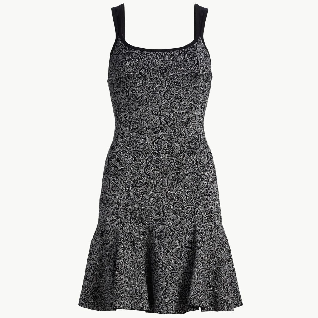 Ramy Brook Lidia Sleeveless Metallic Sweater Mini Dress at Romi Boutique