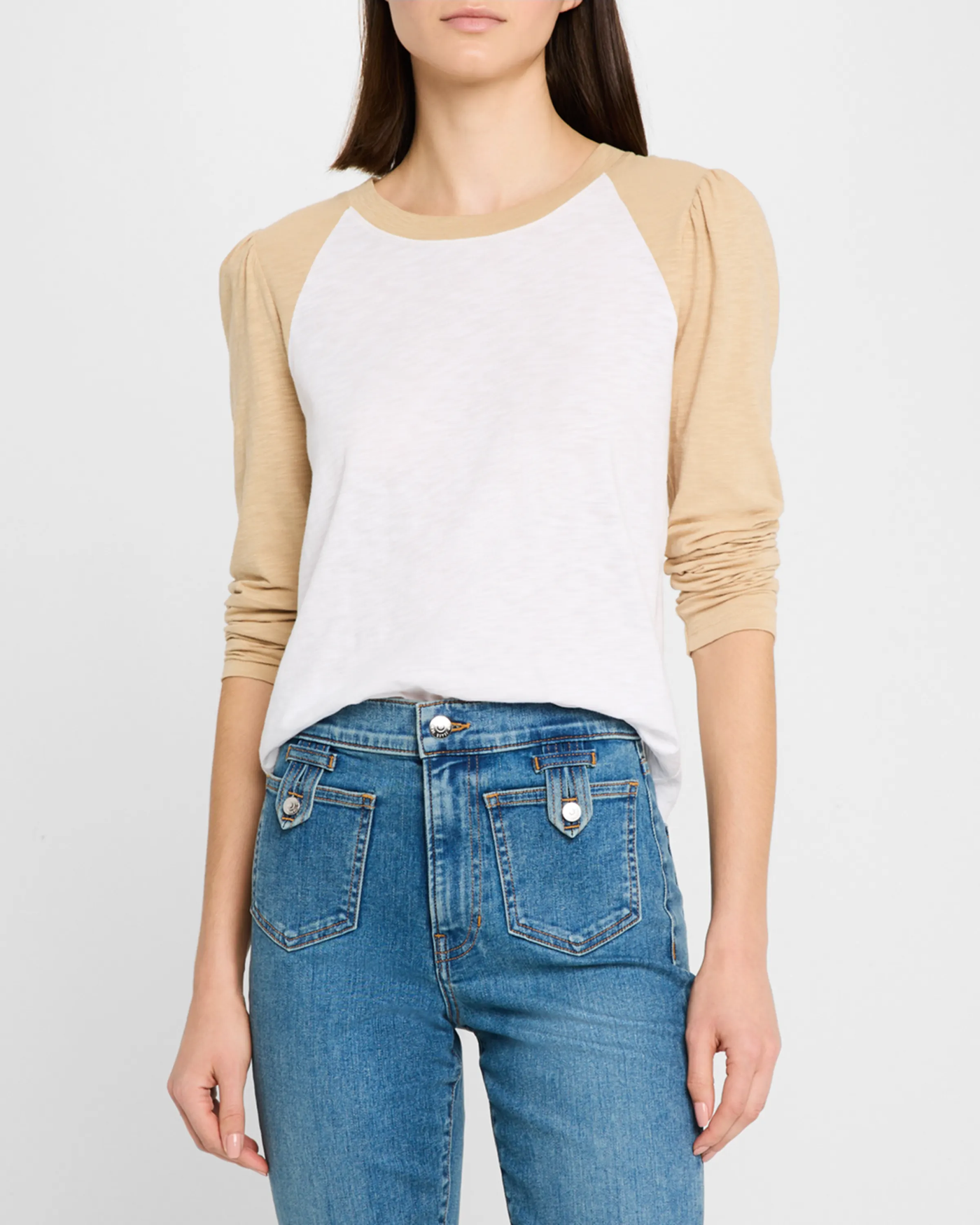 MASON BASEBALL TEE IN WHITE/STONE