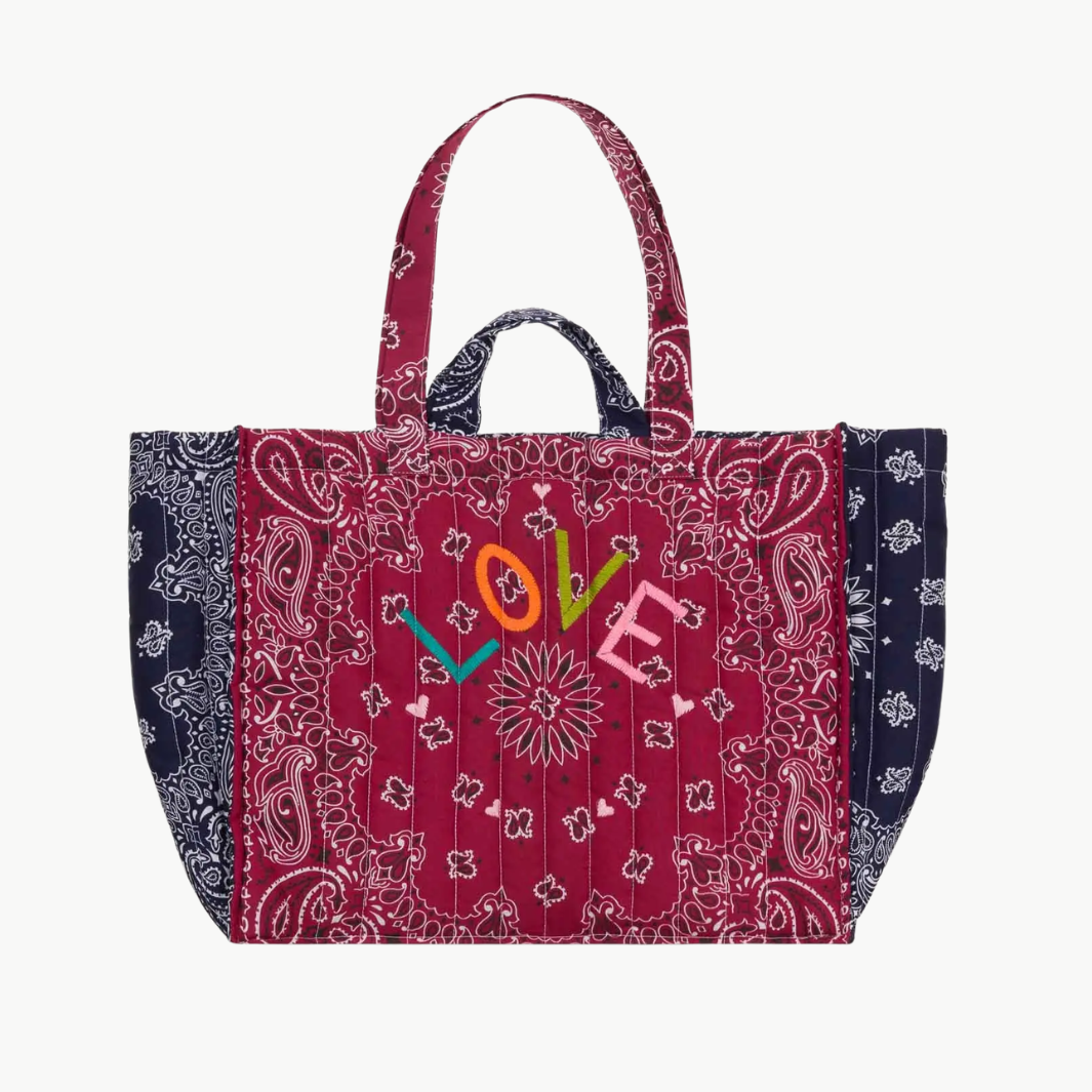 Maxi Quilted Cabas Tote Love