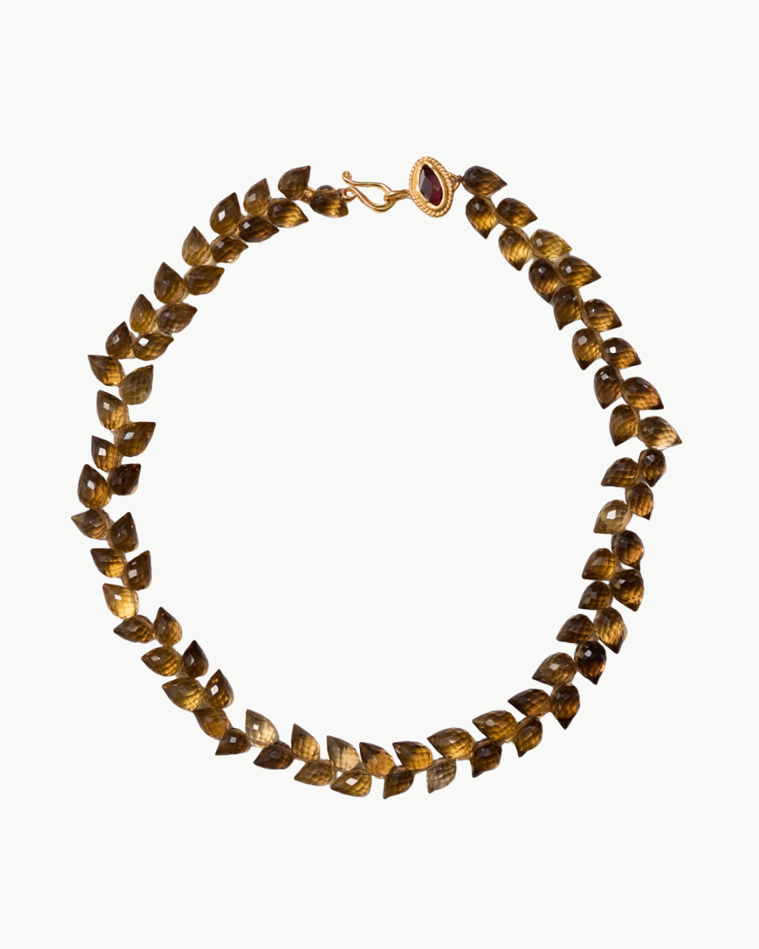 LEAF DROP NECKLACE IN WHISKEY QUARTZ