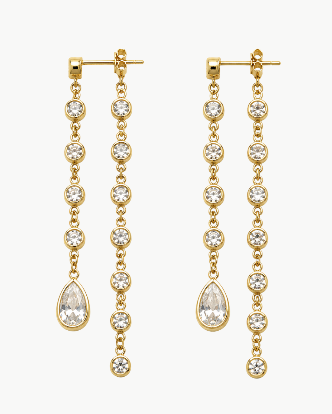 Bezel Front & Back Drop Earrings