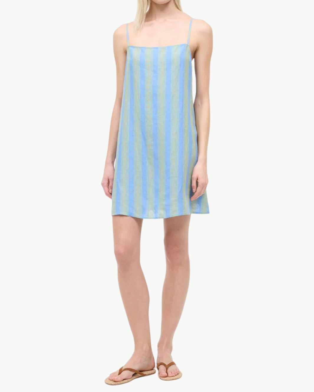 Staud LAURA LINEN MINI DRESS at Romi Boutique