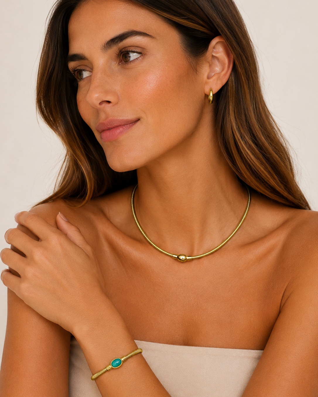 Native Gem Milano Moonstone Necklace at Romi Boutique