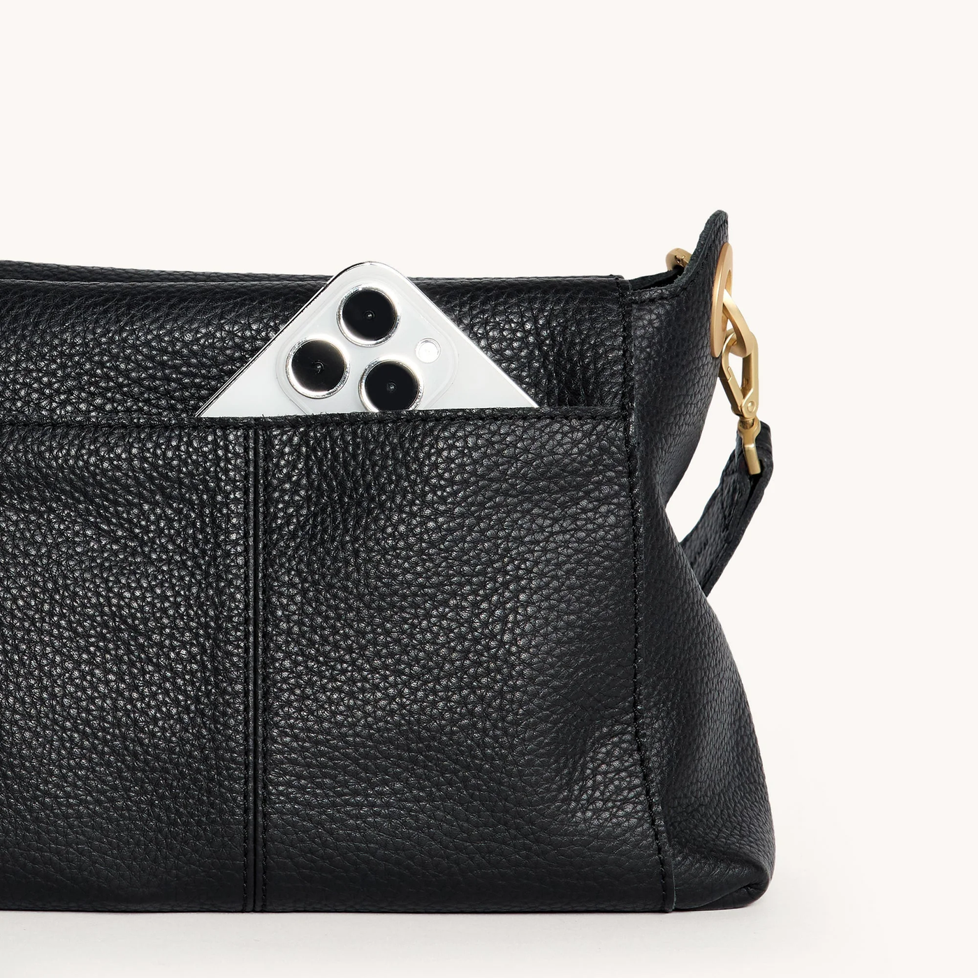 BRYANT MED IN BLACK/BRUSHED GOLD RED ZIP