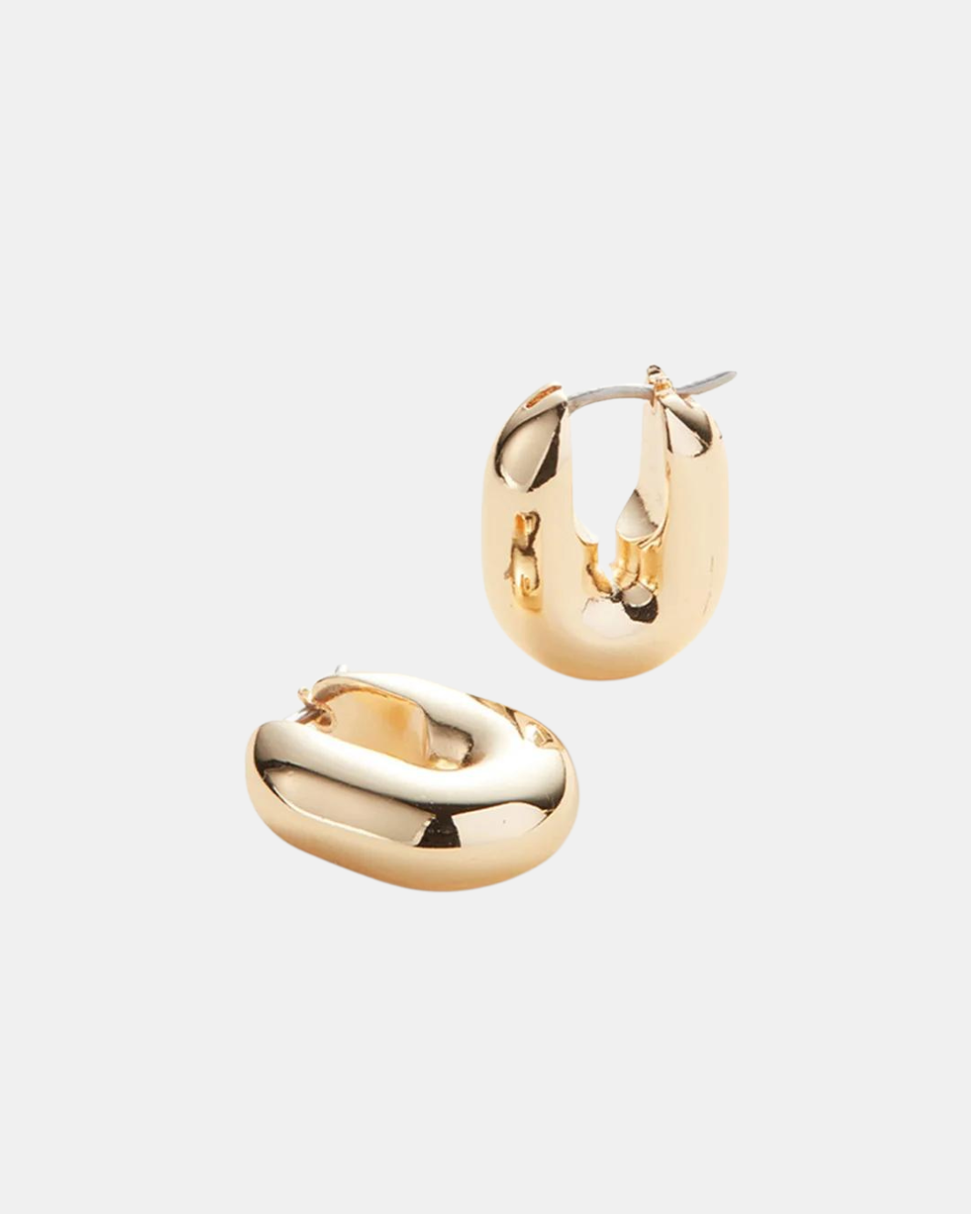 PUFFY U-LINK EARRINGS IN GOLD