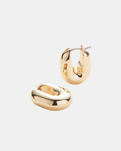 PUFFY U-LINK EARRINGS IN GOLD