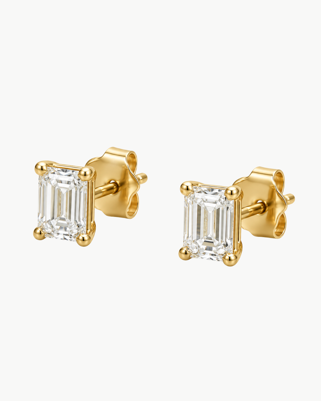 Delicate Baguette Diamond Studs