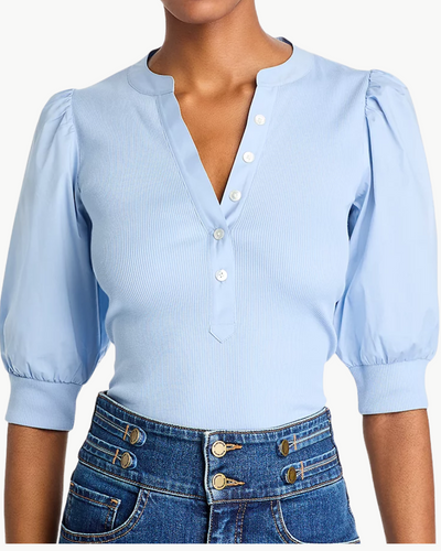 CORALEE PUFF SLEEVE TEE IN BLUEBELL