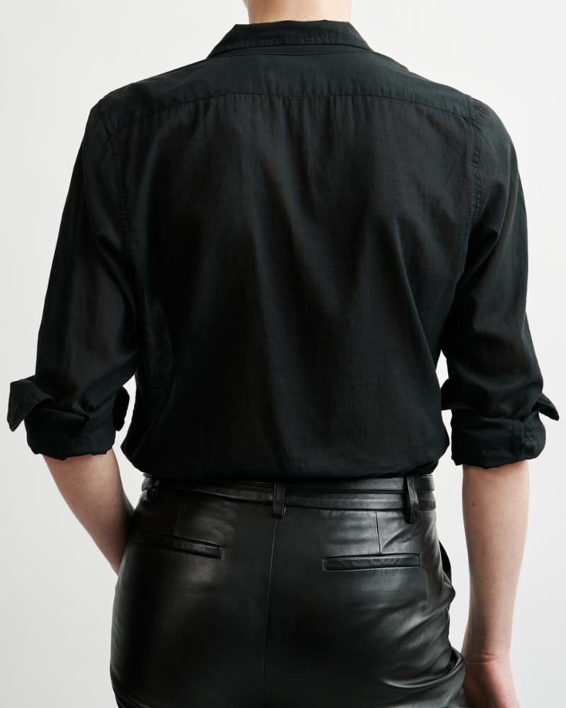 COTTON VOILE SHIRT IN BLACK