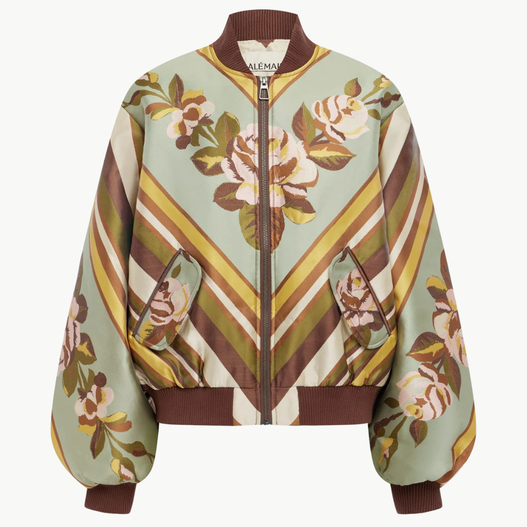 Alemais La Rosa Jacquard Bomber Jacket at Romi Boutique