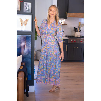 BLAIR MAXI IN BLUE YELLOW PRINT