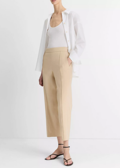 MID-RISE TAPERED PULL-ON PANT IN PALE NUT