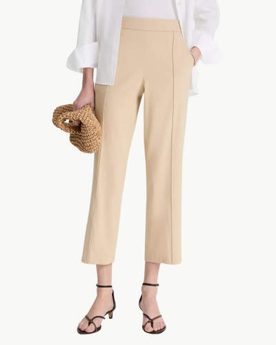 MID-RISE TAPERED PULL-ON PANT IN PALE NUT